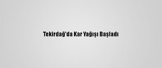 Tekirdağ'da Kar Yağışı Başladı