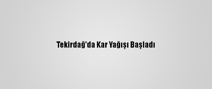 Tekirdağ'da Kar Yağışı Başladı