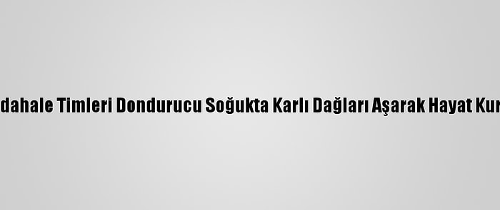 Acil Müdahale Timleri Dondurucu Soğukta Karlı Dağları Aşarak Hayat Kurtarıyor