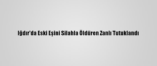 Iğdır'da Eski Eşini Silahla Öldüren Zanlı Tutuklandı