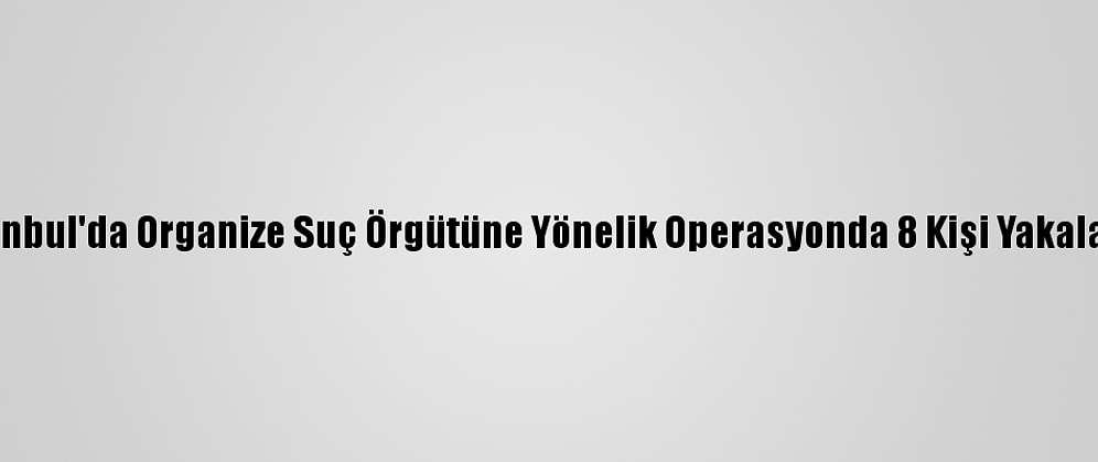 İstanbul'da Organize Suç Örgütüne Yönelik Operasyonda 8 Kişi Yakalandı