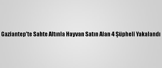 Gaziantep'te Sahte Altınla Hayvan Satın Alan 4 Şüpheli Yakalandı