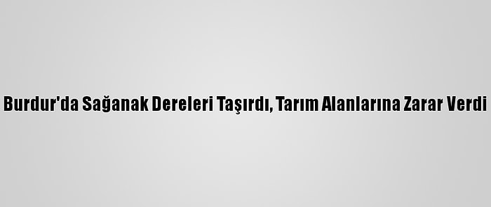 Burdur'da Sağanak Dereleri Taşırdı, Tarım Alanlarına Zarar Verdi