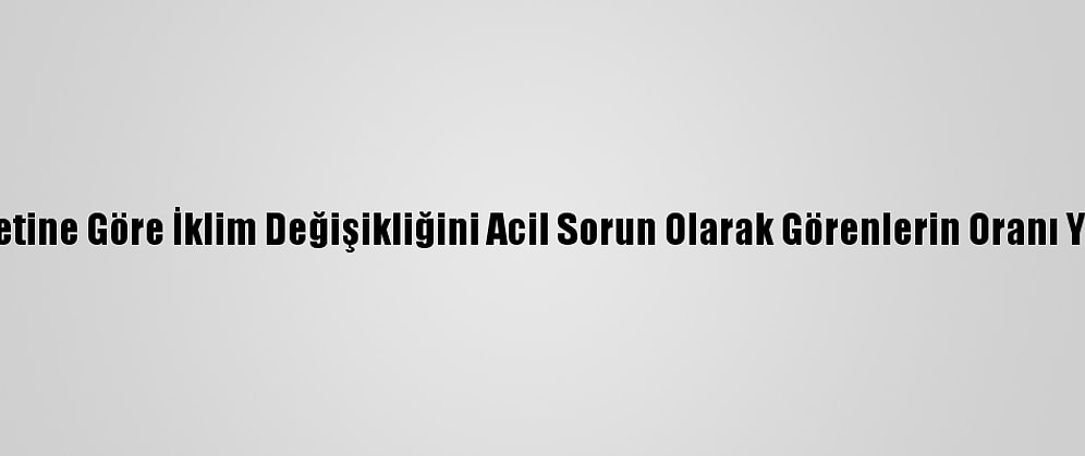 Bm Anketine Göre İklim Değişikliğini Acil Sorun Olarak Görenlerin Oranı Yüzde 64