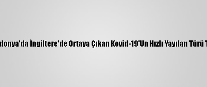 Kuzey Makedonya'da İngiltere'de Ortaya Çıkan Kovid-19'Un Hızlı Yayılan Türü Tespit Edildi