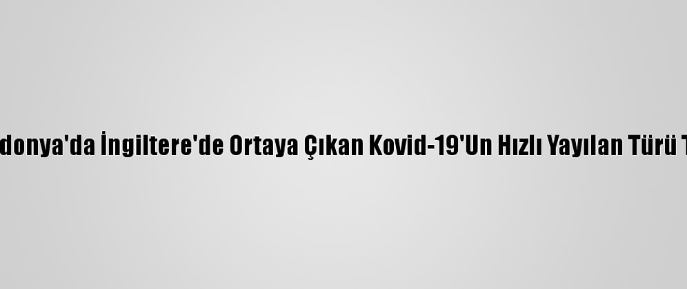 Kuzey Makedonya'da İngiltere'de Ortaya Çıkan Kovid-19'Un Hızlı Yayılan Türü Tespit Edildi
