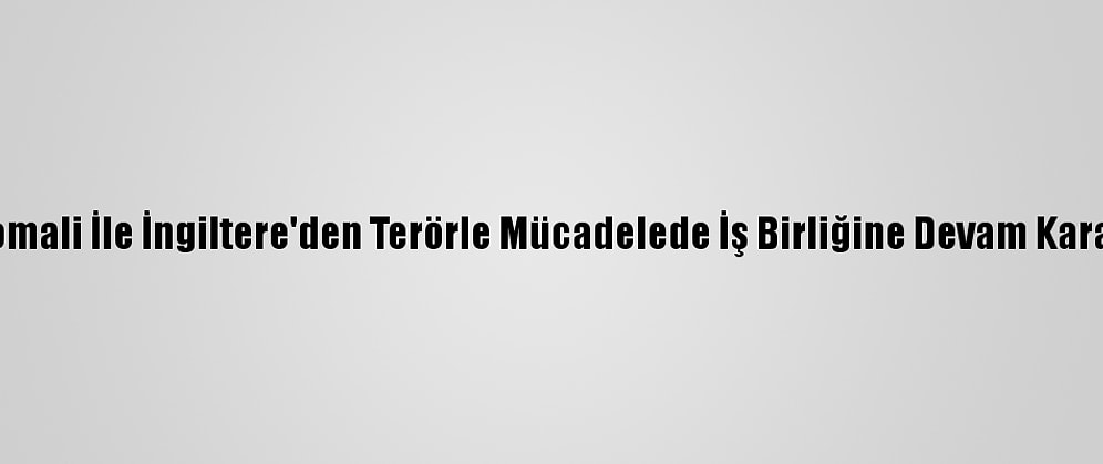 Somali İle İngiltere'den Terörle Mücadelede İş Birliğine Devam Kararı