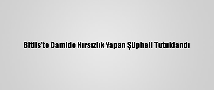 Bitlis'te Camide Hırsızlık Yapan Şüpheli Tutuklandı