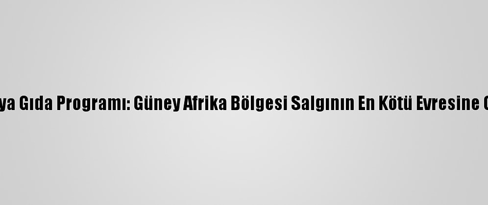 Dünya Gıda Programı: Güney Afrika Bölgesi Salgının En Kötü Evresine Girdi
