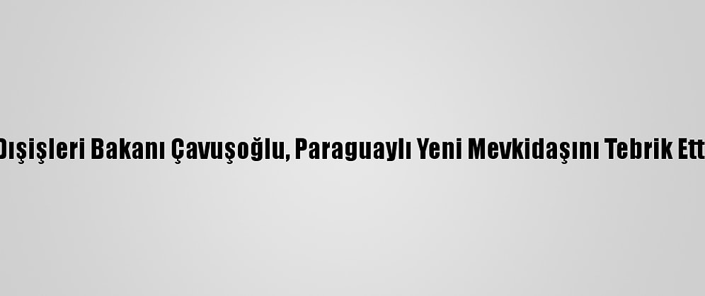 Dışişleri Bakanı Çavuşoğlu, Paraguaylı Yeni Mevkidaşını Tebrik Etti