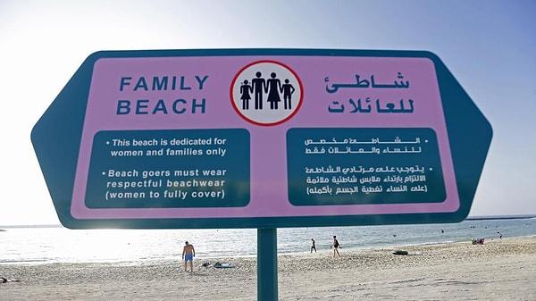 6. Dubai'de sadece aileler için olan plajlar bulunuyor. Yalnız erkek bireyler bu plajlara giremiyorlar.