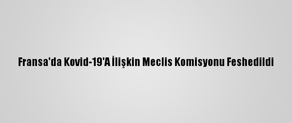 Fransa'da Kovid-19'A İlişkin Meclis Komisyonu Feshedildi