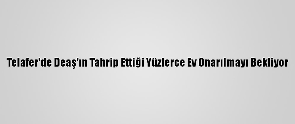Telafer'de Deaş'ın Tahrip Ettiği Yüzlerce Ev Onarılmayı Bekliyor