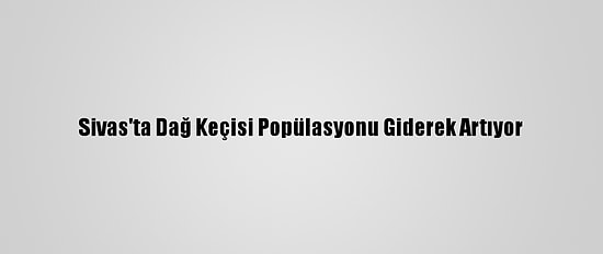 Sivas'ta Dağ Keçisi Popülasyonu Giderek Artıyor