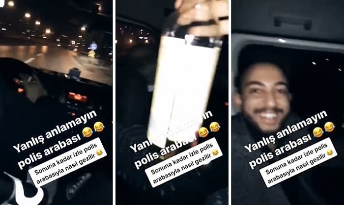 Polis Aracında Alkol İçip, O Anları da TikTok'ta Paylaştılar: Sonuna Kadar İzle Polis Arabasıyla Nasıl Gezilir