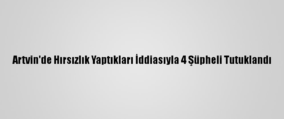 Artvin'de Hırsızlık Yaptıkları İddiasıyla 4 Şüpheli Tutuklandı