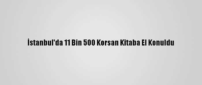 İstanbul'da 11 Bin 500 Korsan Kitaba El Konuldu