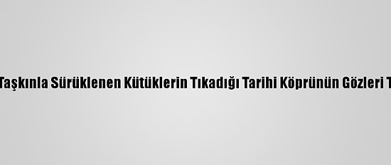 Edirne'de Taşkınla Sürüklenen Kütüklerin Tıkadığı Tarihi Köprünün Gözleri Temizlendi