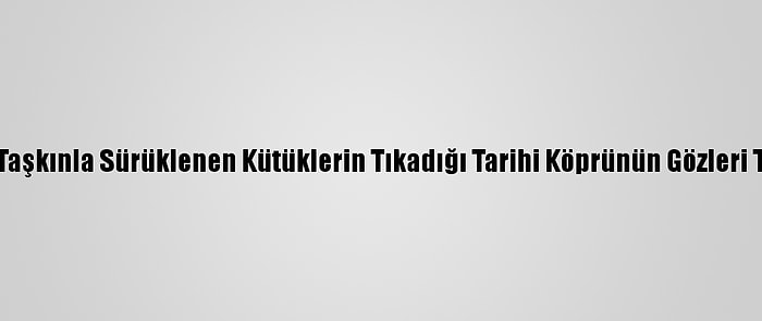 Edirne'de Taşkınla Sürüklenen Kütüklerin Tıkadığı Tarihi Köprünün Gözleri Temizlendi