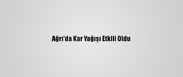 Ağrı'da Kar Yağışı Etkili Oldu