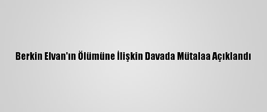 Berkin Elvan'ın Ölümüne İlişkin Davada Mütalaa Açıklandı
