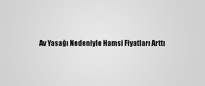 Av Yasağı Nedeniyle Hamsi Fiyatları Arttı