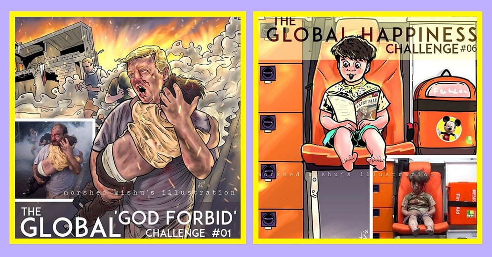 Aklımıza Kazınan Acı Dolu Fotoğrafları Aslında Olması Gerektiği Şekliyle Çizen Bangladeşli Sanatçı