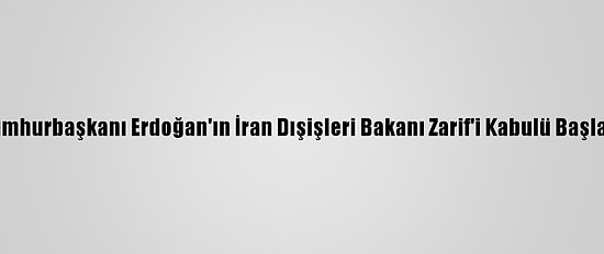 Cumhurbaşkanı Erdoğan'ın İran Dışişleri Bakanı Zarif'i Kabulü Başladı