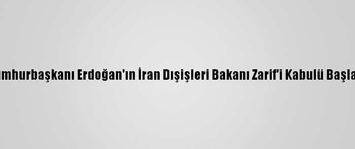 Cumhurbaşkanı Erdoğan'ın İran Dışişleri Bakanı Zarif'i Kabulü Başladı