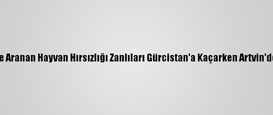 Eskişehir'de Aranan Hayvan Hırsızlığı Zanlıları Gürcistan'a Kaçarken Artvin'de Yakalandı