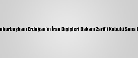 Cumhurbaşkanı Erdoğan'ın İran Dışişleri Bakanı Zarif'i Kabulü Sona Erdi