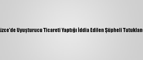 Düzce'de Uyuşturucu Ticareti Yaptığı İddia Edilen Şüpheli Tutuklandı