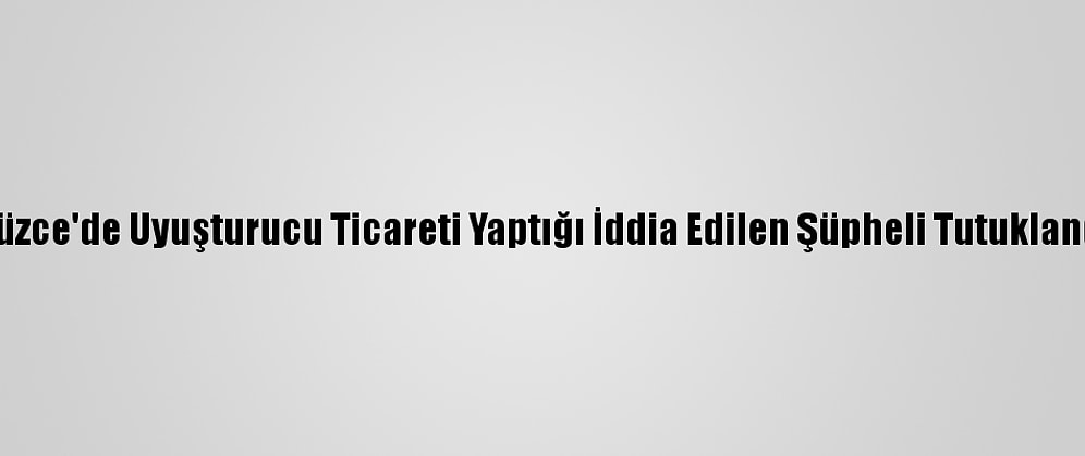 Düzce'de Uyuşturucu Ticareti Yaptığı İddia Edilen Şüpheli Tutuklandı