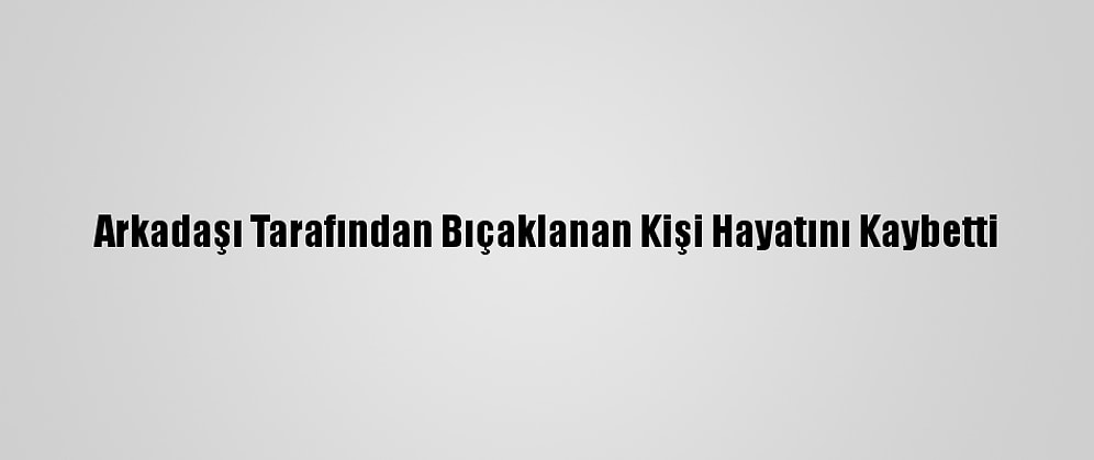 Arkadaşı Tarafından Bıçaklanan Kişi Hayatını Kaybetti