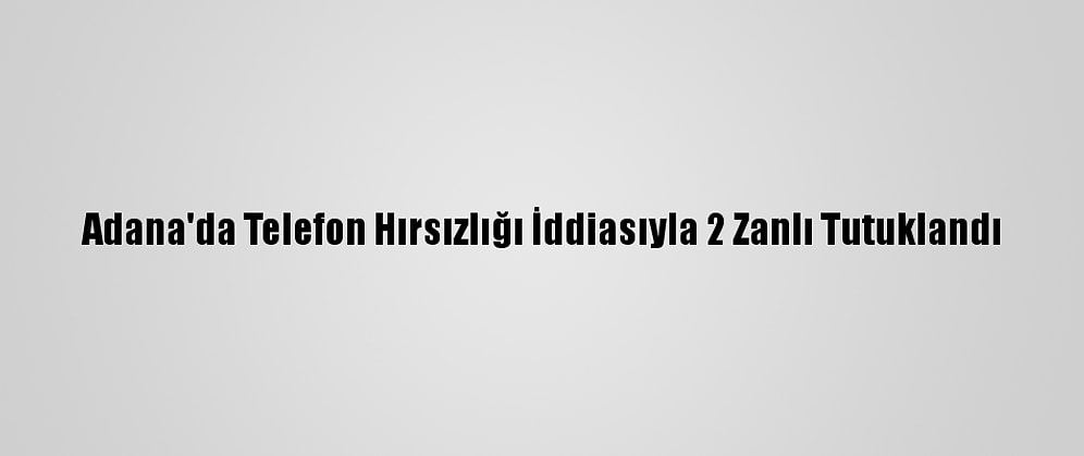 Adana'da Telefon Hırsızlığı İddiasıyla 2 Zanlı Tutuklandı