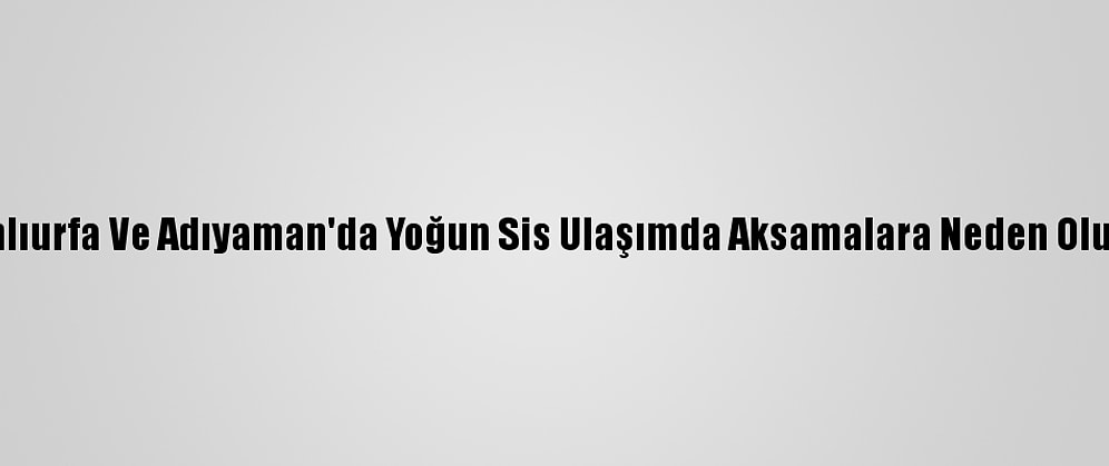 Şanlıurfa Ve Adıyaman'da Yoğun Sis Ulaşımda Aksamalara Neden Oluyor