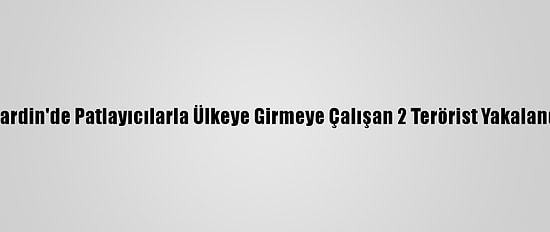 Mardin'de Patlayıcılarla Ülkeye Girmeye Çalışan 2 Terörist Yakalandı