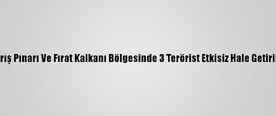 Barış Pınarı Ve Fırat Kalkanı Bölgesinde 3 Terörist Etkisiz Hale Getirildi