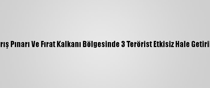 Barış Pınarı Ve Fırat Kalkanı Bölgesinde 3 Terörist Etkisiz Hale Getirildi