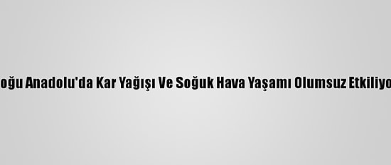 Doğu Anadolu'da Kar Yağışı Ve Soğuk Hava Yaşamı Olumsuz Etkiliyor