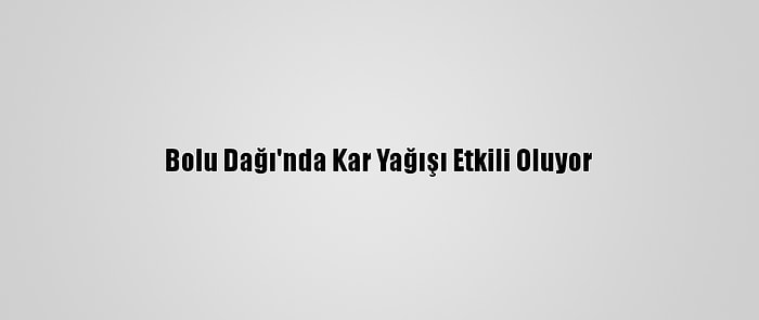 Bolu Dağı'nda Kar Yağışı Etkili Oluyor