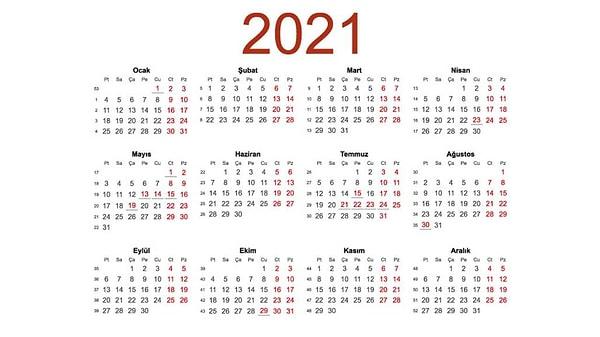 2021 Yılı Resmi Tatil Günleri