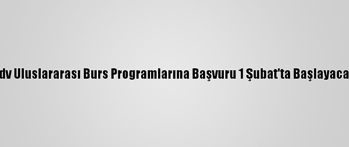 Tdv Uluslararası Burs Programlarına Başvuru 1 Şubat'ta Başlayacak