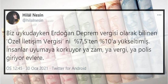 Cumhurbaşkanı Kararı ile 'Deprem Vergisi' Olarak Bilinen 'Özel İletişim Vergisi'ne Yapılan Zama Gelen Tepkiler
