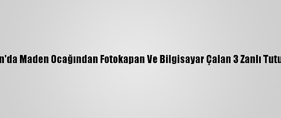 Trabzon'da Maden Ocağından Fotokapan Ve Bilgisayar Çalan 3 Zanlı Tutuklandı