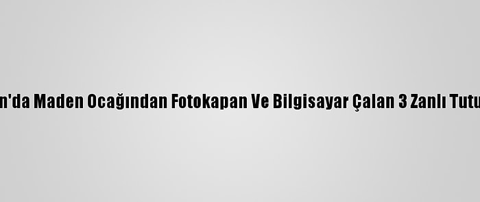 Trabzon'da Maden Ocağından Fotokapan Ve Bilgisayar Çalan 3 Zanlı Tutuklandı