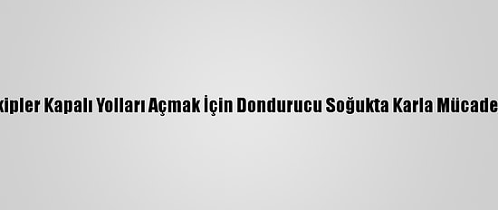 Muş'ta Ekipler Kapalı Yolları Açmak İçin Dondurucu Soğukta Karla Mücadele Ediyor