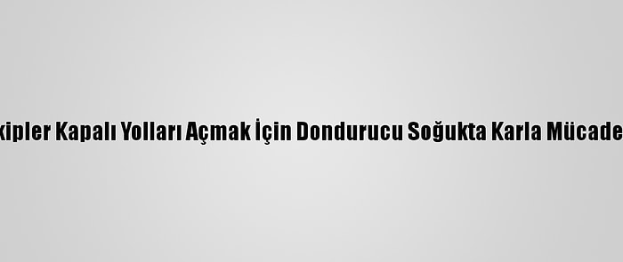 Muş'ta Ekipler Kapalı Yolları Açmak İçin Dondurucu Soğukta Karla Mücadele Ediyor