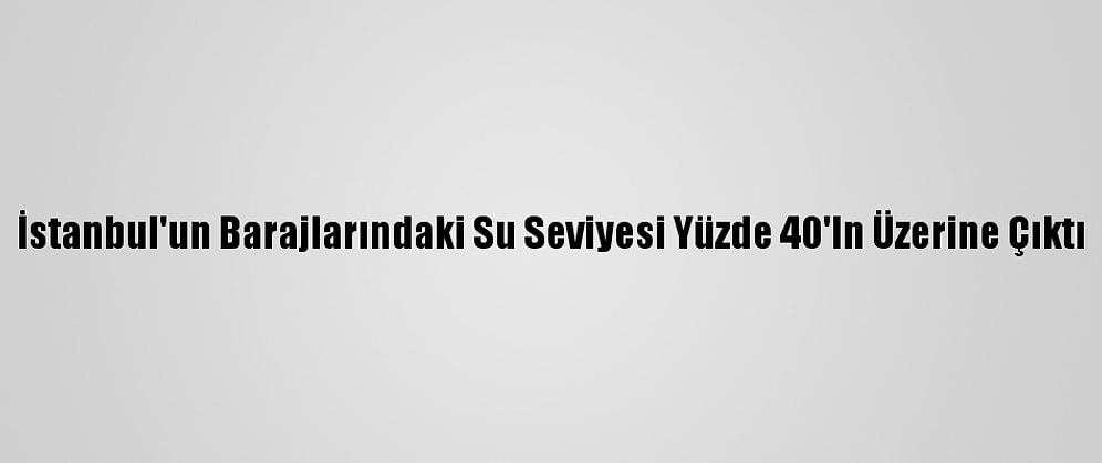 İstanbul'un Barajlarındaki Su Seviyesi Yüzde 40'In Üzerine Çıktı