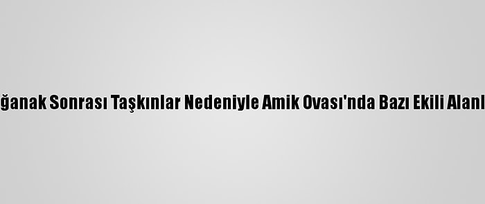 Hatay'da Sağanak Sonrası Taşkınlar Nedeniyle Amik Ovası'nda Bazı Ekili Alanları Su Bastı